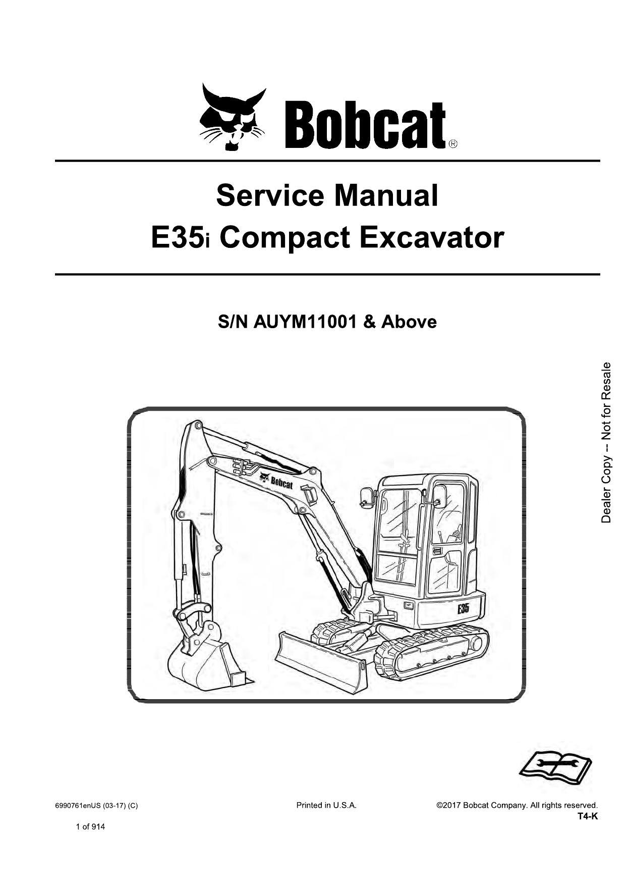 E35i Compact Excavator Service Manual Bobcat